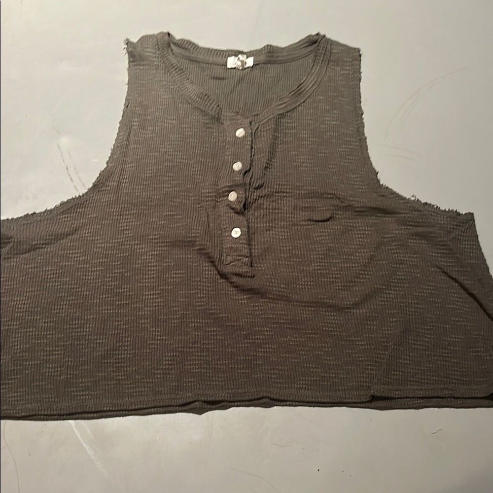 Aerie Charcoal Sleeveless Muscle Tee